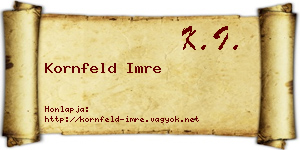 Kornfeld Imre névjegykártya